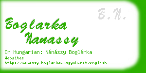 boglarka nanassy business card